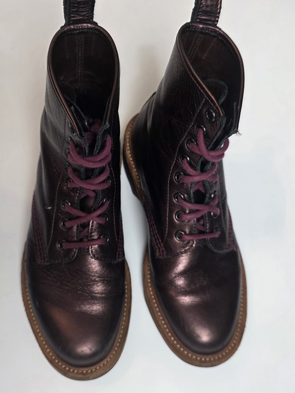 Dr. Martens Metallic Maroon Combat Boots